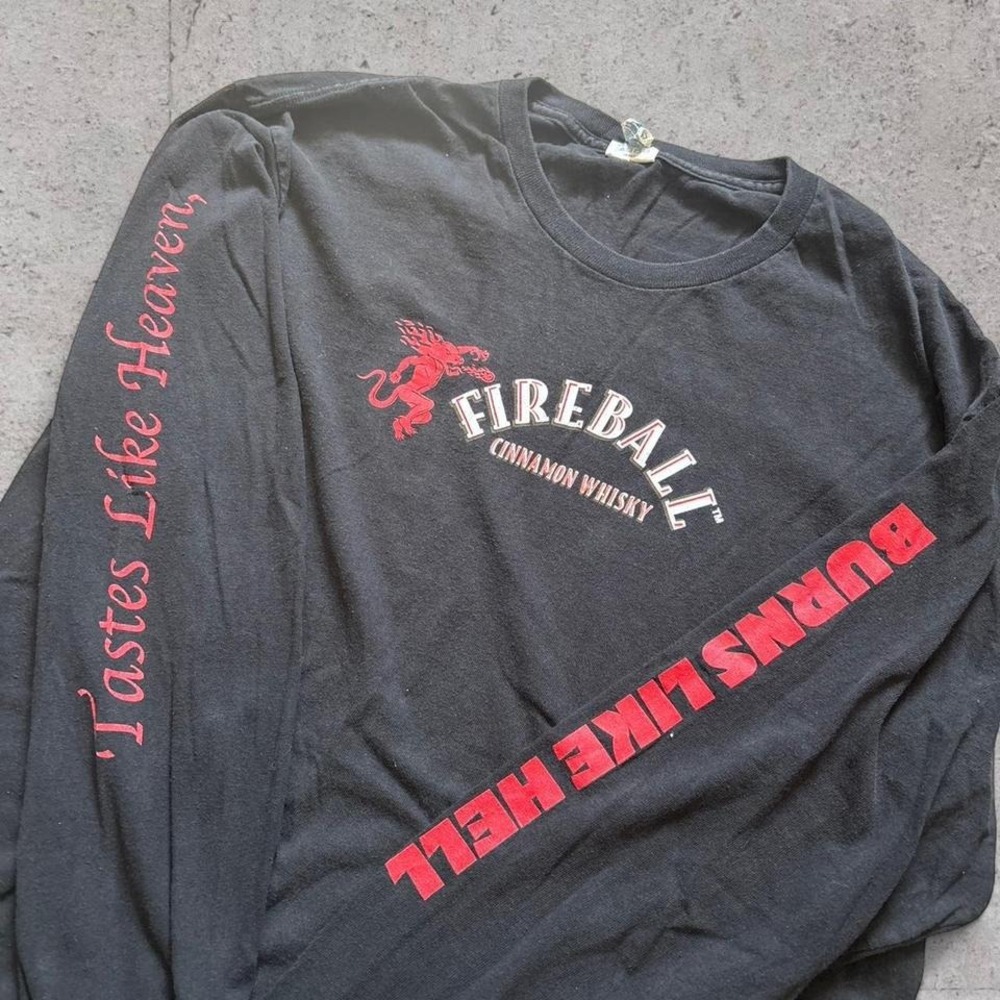 Y2K Vintage Fireball Cinnamon Whiskey "Tastes Like Heaven" long sleeve shirt